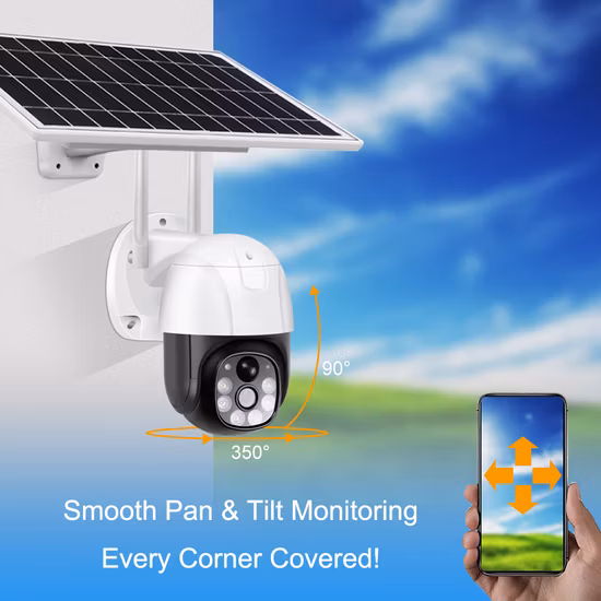 Cámara PTZ de seguridad IP inalámbrica con batería solar 4G/WiFi impermeable 1080P